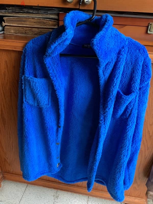 fur blue coat size small 1