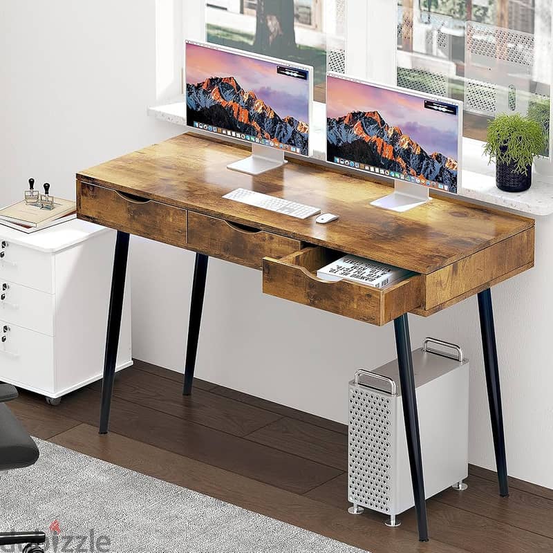 dressers Desk with Drawers, 43 Inch Home Office 2