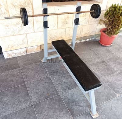 bench press plus axe and dumbles بنك صدر مع آكس وأوزان