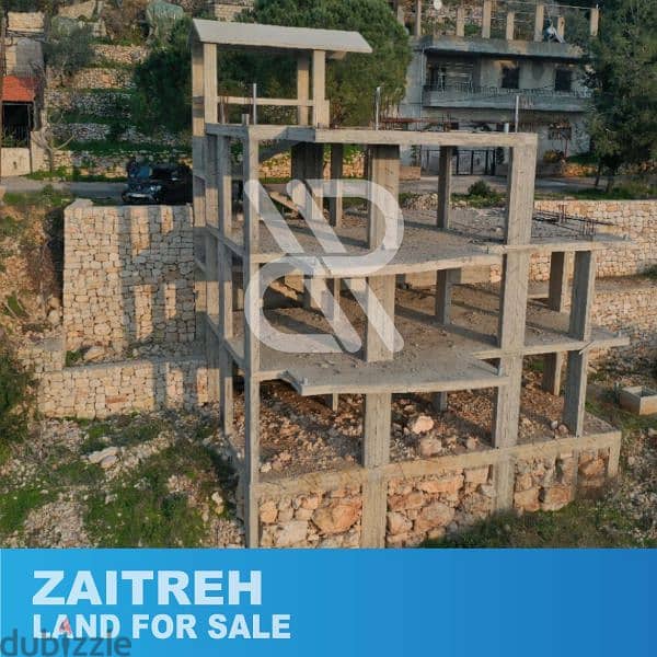 Land for sale at Zaitreh - أرض وبناية على قيد الإنشاء في زعيتره 1