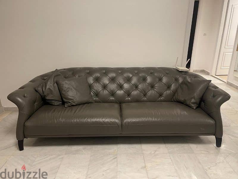 KUKA Leather Sofas – Modern, Great Condition كنبايات جلد – مودرن 1