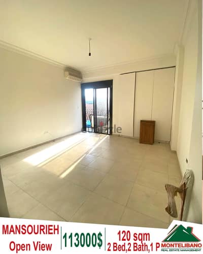 120 sqm Apartment for sale in Mansourieh with open view.