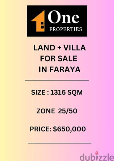 LAND + VILLA FOR SALE IN FARAYA