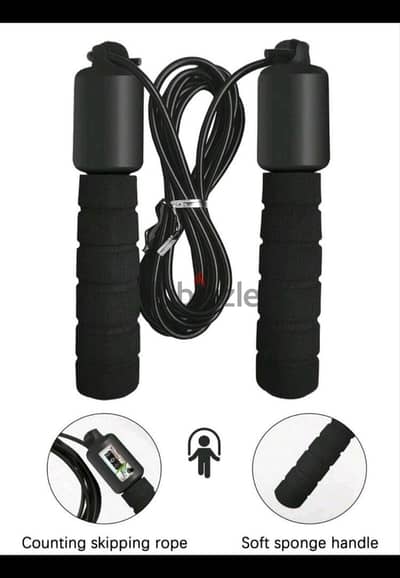 Digital Counting Skipping Rope with Soft Sponge Handles