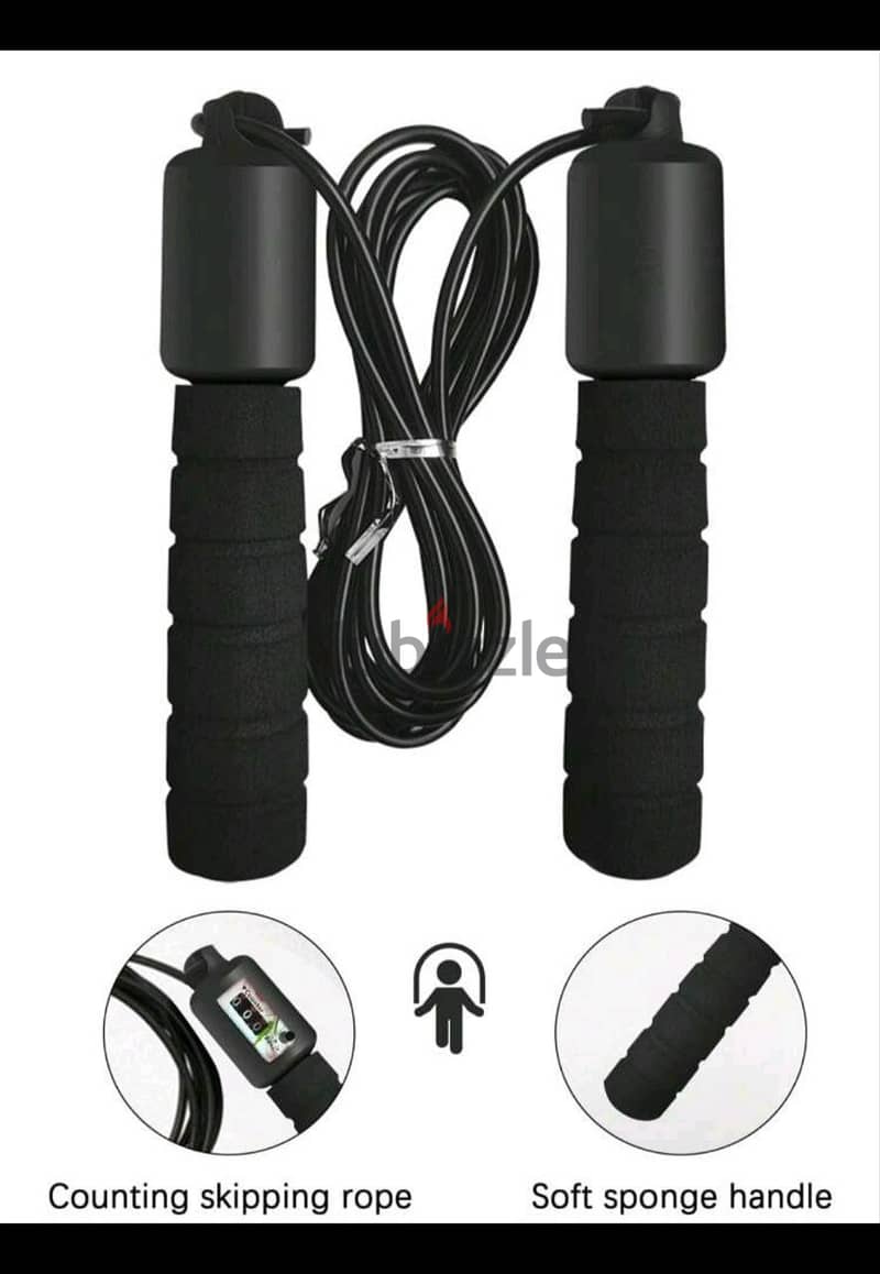 Digital Counting Skipping Rope with Soft Sponge Handles 0