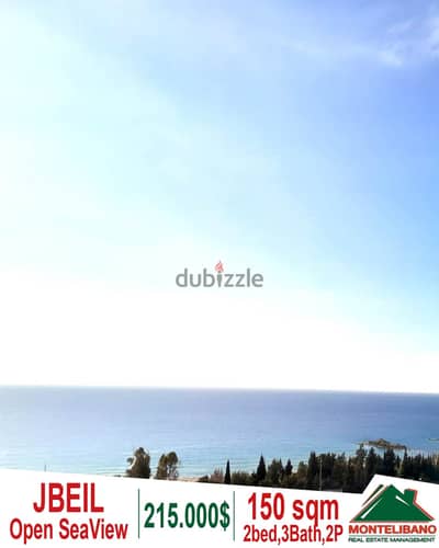 150 sqm apartment for sale with an open seaview in Jbeil!!