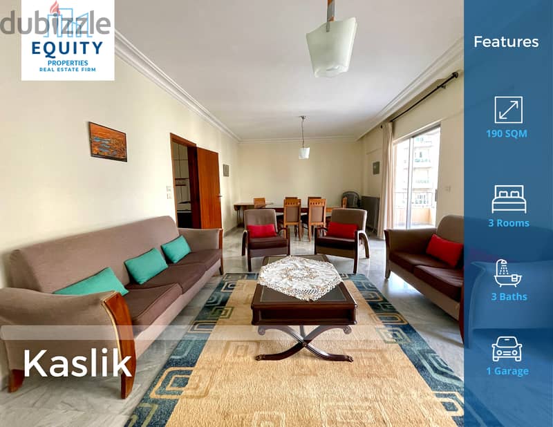 Furnished 190 SQM Apartment For Rent In Kaslik شقة للإيجار #RK143658 0