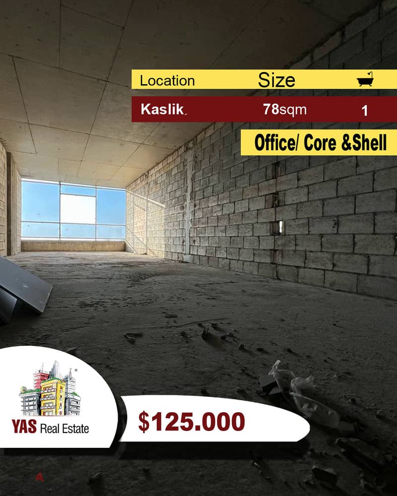 Kaslik 78m2 | Core & Shell Office | Prime Location | High End | EH 0