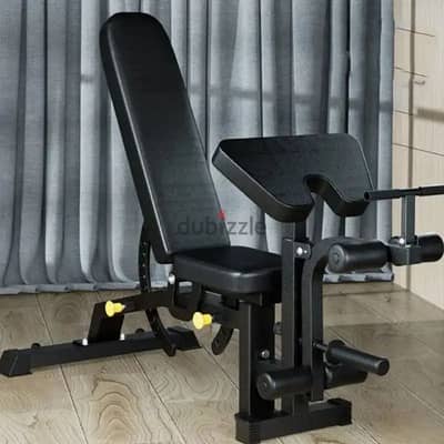 bench with preacher curl , leg extension and leg curl