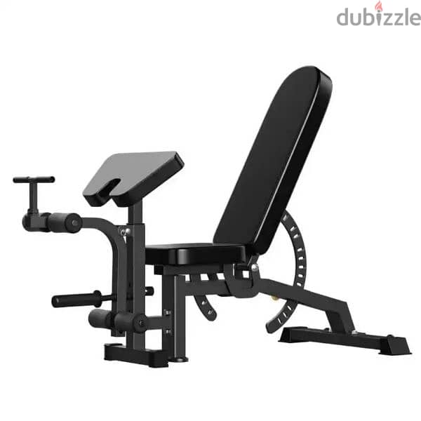 bench with preacher curl , leg extension and leg curl 2