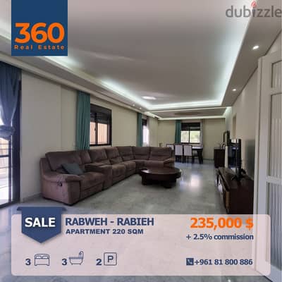 APARTMENT FOR SALE IN RABWEH - RABIEH شقة للبيع في الربوة