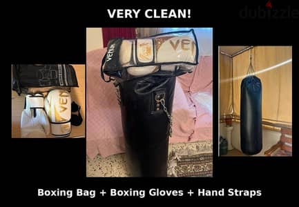 Brand new Boxing bag + Boxing gloves + hand straps