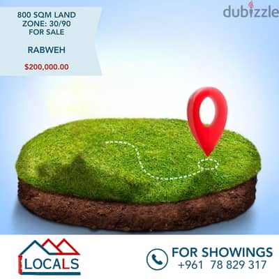 800 SQM Land For Sale in Rabweh