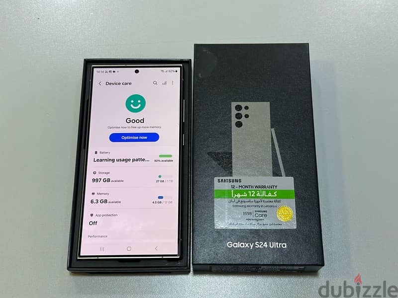 Samsung S24 Ultra 1 Terra Samsung warranty open box such new 3