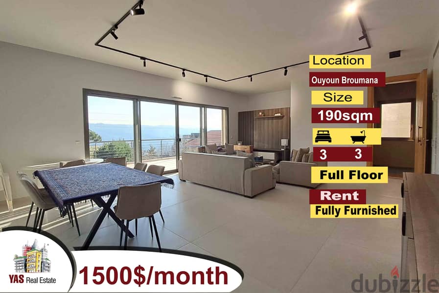 Ouyoun Broumana 190m2 | Rent | Fully Furnished | Prime Location | AMK 0