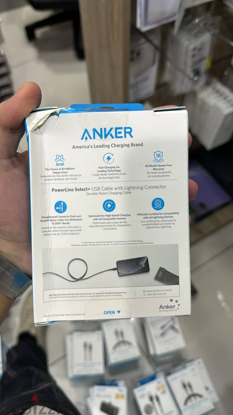 Anker powerline select+ usb-a to lightning cable 3ft 1