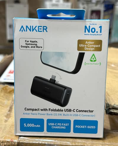 Anker Nano Power Bank 5,000mah (22.5w , built in usb-c connector)