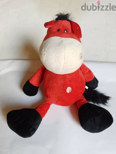 plush 60cm red horse