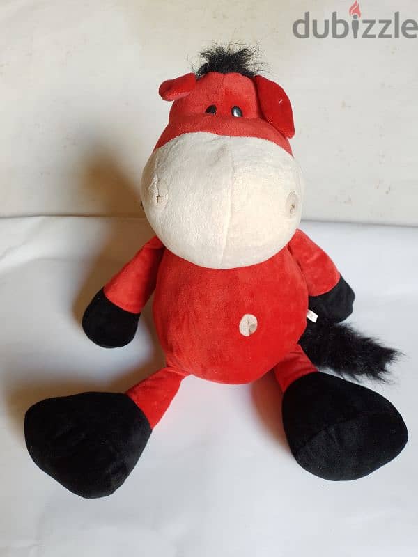 plush 60cm red horse 0