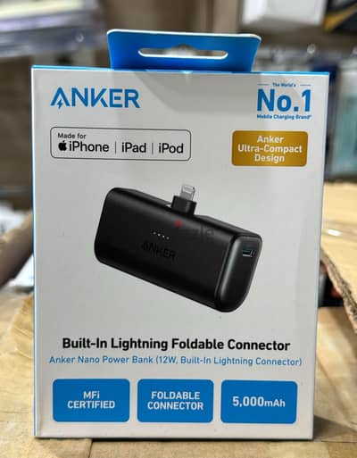 Anker Nano power bank 5,000mah (12w , built-in Lightning connector)