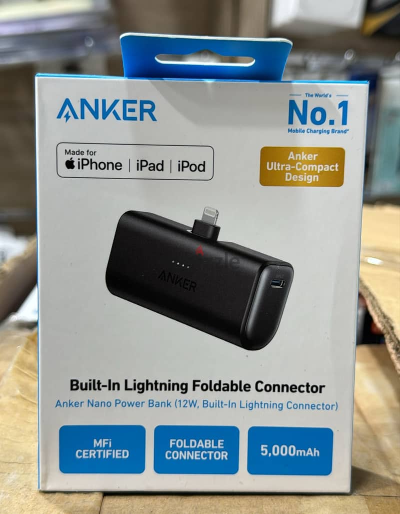 Anker Nano power bank 5,000mah (12w , built-in Lightning connector) 0