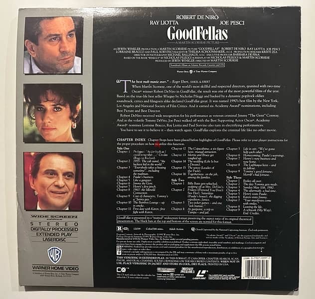 GoodFellas Academy Award Winning Movie - Laser Disc (Like New) 1