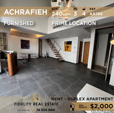 Duplex for rent in Achrafieh AA190 دوبلكس للإيجار في الأشرفية