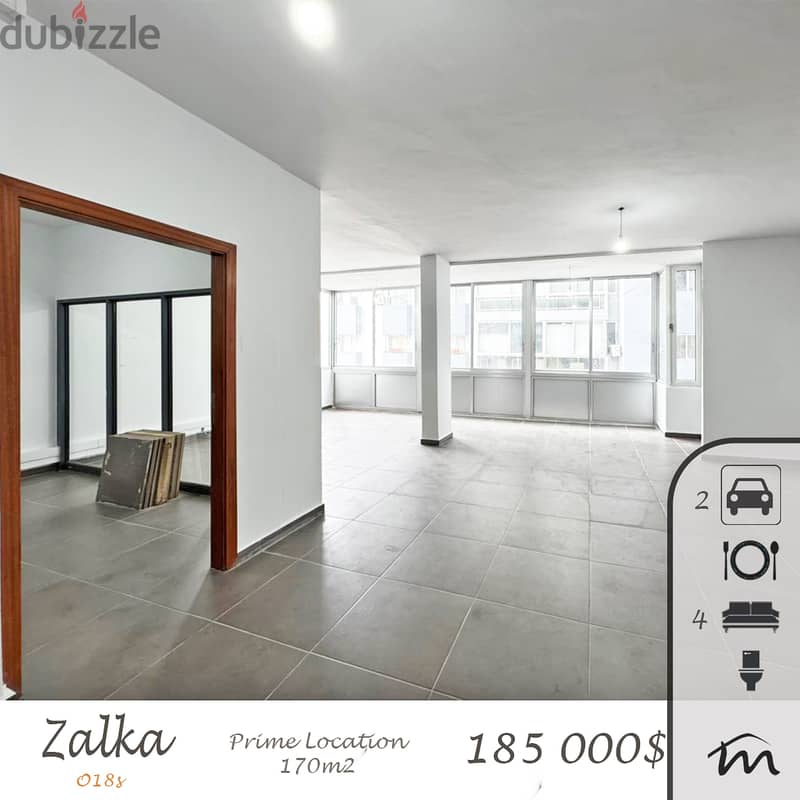 Zalka | Fully Decorated 170m² Office | Prime Location | 2 Parking Lots 0