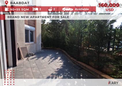 90m2 +55m2 Terrace Apartment for Sale in BAABDAT - شقة للبيع في بعبدات