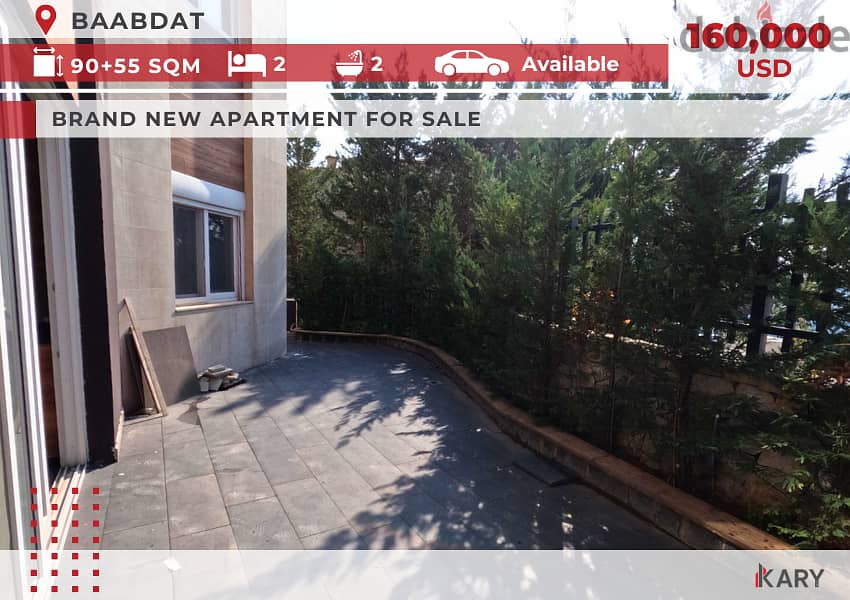 90m2 +55m2 Terrace Apartment for Sale in BAABDAT - شقة للبيع في بعبدات 0