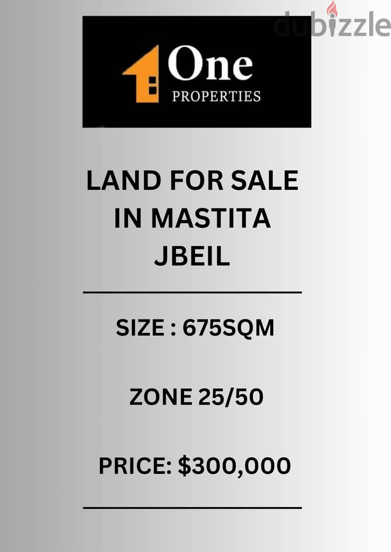 LAND FOR SALE IN MASTITA JBEIL 0