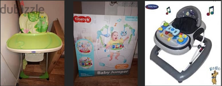 highchair, Jumper and yuppala all in good condition