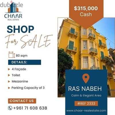 #R2333 - Shop for Sale in Ras El Nabeh  | Prime Location