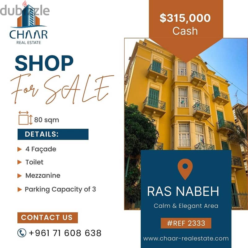 #R2333 - Shop for Sale in Ras El Nabeh  | Prime Location 0