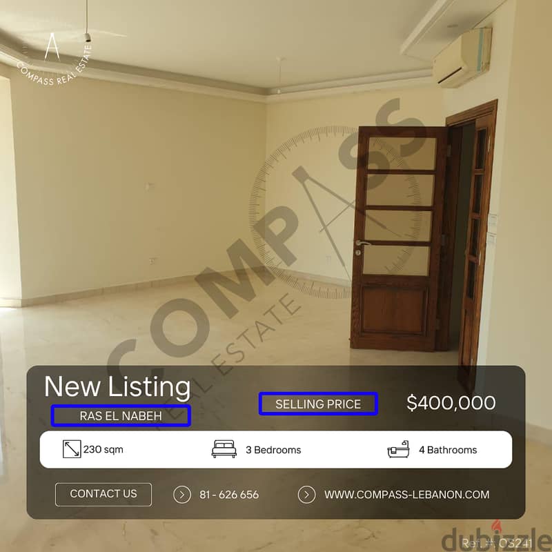 Check out this Apartment for Sale in Ras El Nabeh 0