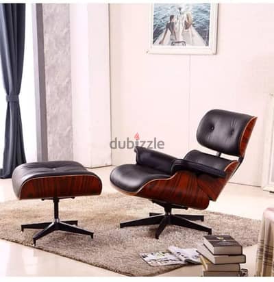 Mid-Century Eames Lounge Chair Herman Miller Footrest Genuine Leather