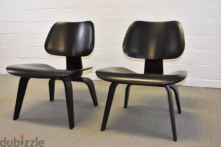 Herman Miller Eames Molded Plywood LCW Chair Black Finish