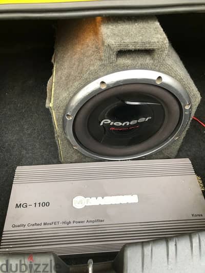 subwoofer pioneer+magnum amplifier