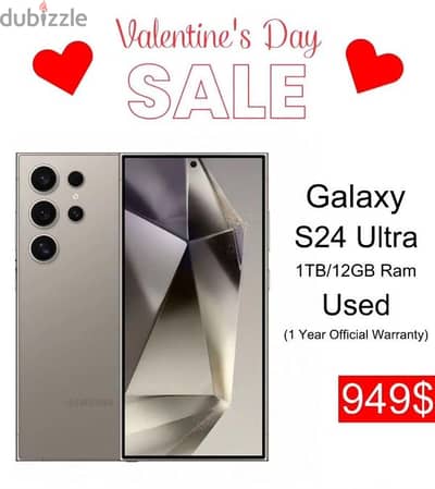 VALENTINE'SDAYSALE 1 PIECE S24ULTRA 1TERRAwarranty 1 year used likenew