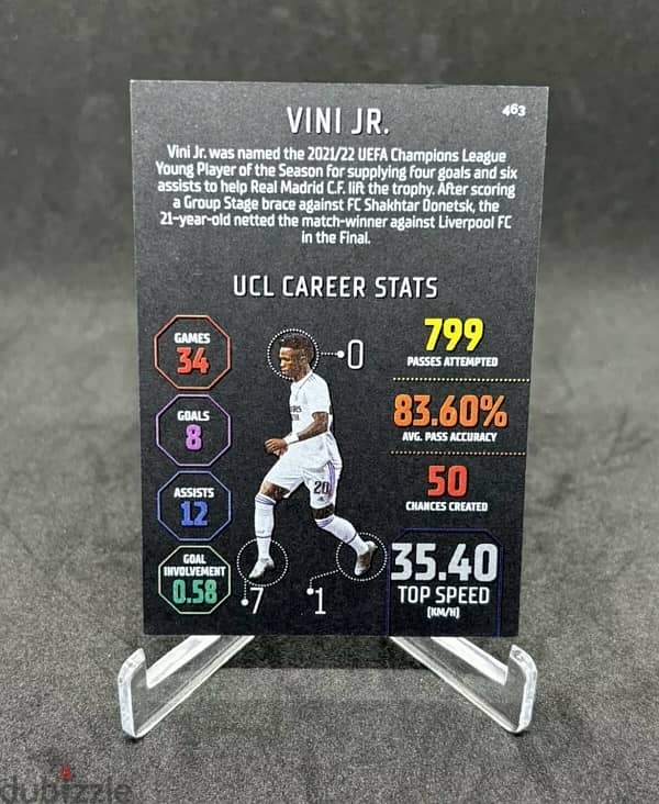 VINI JR. MATCH ATTAX 2022/23  RARE BLACK EDGE EDITION #463 Real Madrid 1