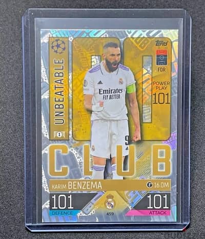 2022-23 Topps Match Attax UEFA Karim Benzema 100 Club Unbeatable #459