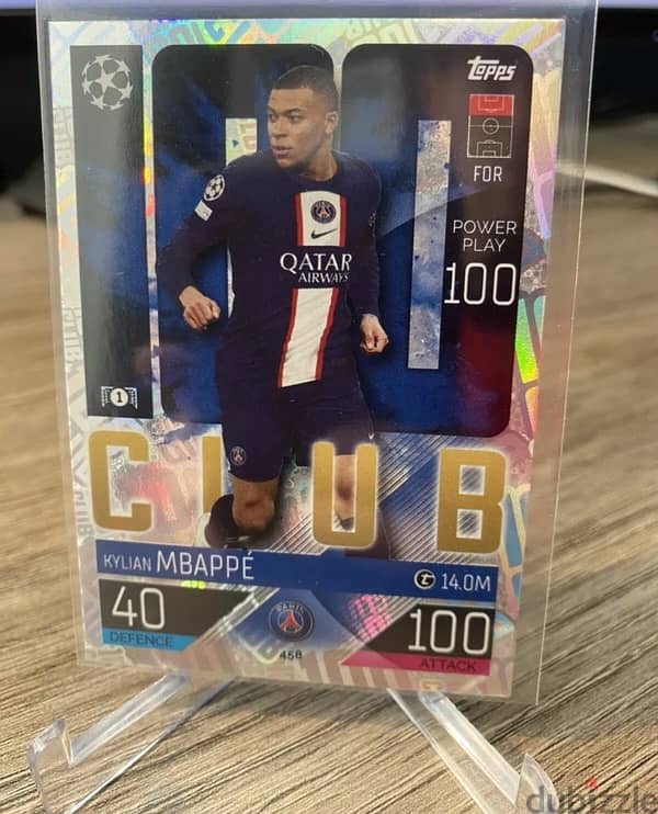 Kylian Mbappe 2022 Match Attax UEFA Champions Europa 100 Club Foil PSG 0