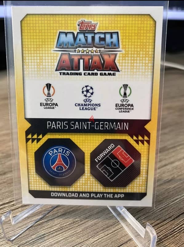 Kylian Mbappe 2022 Match Attax UEFA Champions Europa 100 Club Foil PSG 1