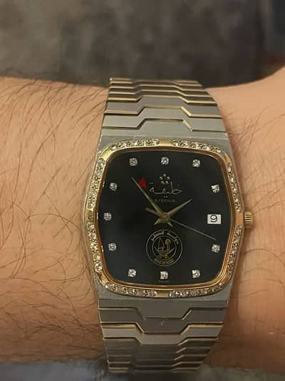 eterna royal quartz watch special edition Qatar king diamond gold stel