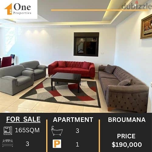 FURNISHED APARTMENT FOR SALE IN BROUMANA 0