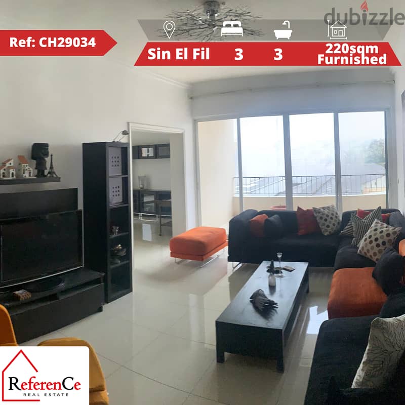 Furnished apartment in Sin El Fil شقة مفروشة في سن الفيل 0