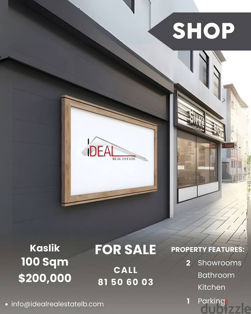 100 SQM Duplex Shop for sale in Kaslik REF#EI332 0