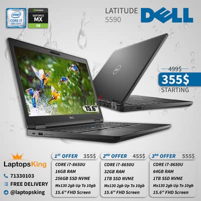 Dell Latitude 5590 Core i7-8650u VGA Nvidia MX130 2GB 15.6" LAPTOP