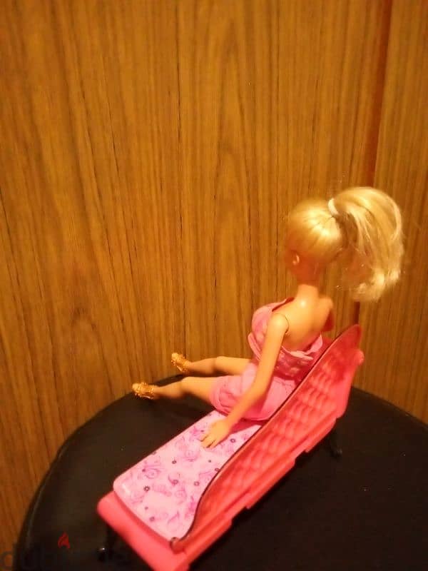 Barbie Mattel &LONG SET CHAIR great doll2011 bend legs+Outfit+Shoes=30 6