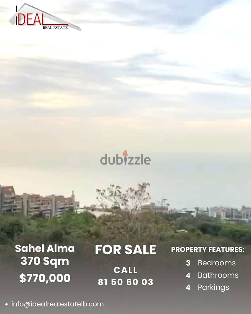 370 SQM deluxe Apartment for sale in Sahel Alma REF#JH17453 0